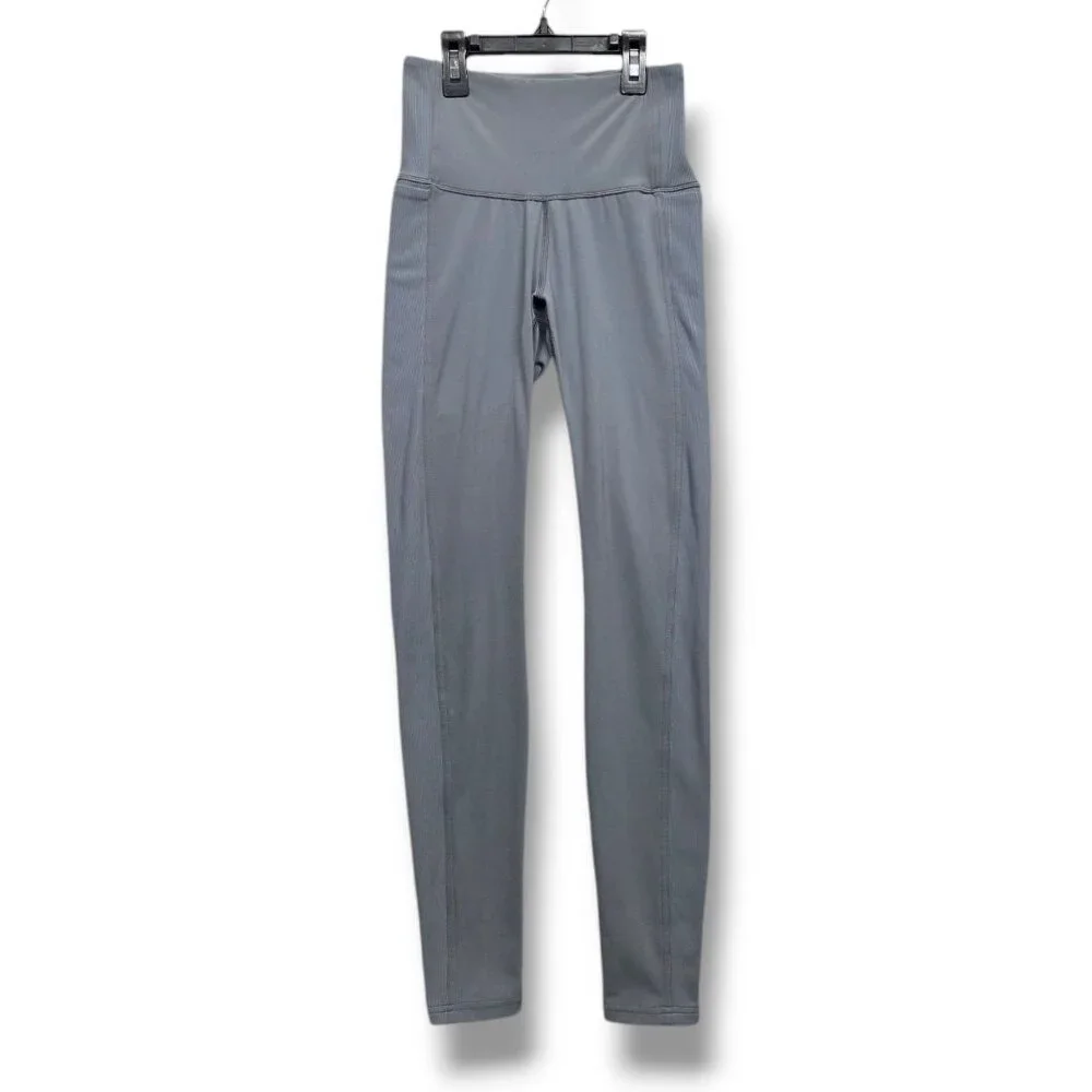 Lululemon Wunder Under High Rise Rib Tight Womens 4 Steam Blue‎ Luxtreme W5BKRSZ